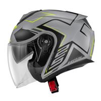 GIVI X.25 Trace Mat, Jethelm of scooter helm, Grijs-Zwart-Geel