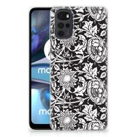 Motorola Moto G22 TPU Case Black Flowers