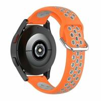 By Qubix - Siliconen sportbandje met gesp - Oranje + grijs - Compatible met Xiaomi Mi Watch/Compatible met Xiaomi Watch 2 / Compatible met Xiaomi Watch S1 / S2 / S3 / S4 - Compatible Xiaomi bandje