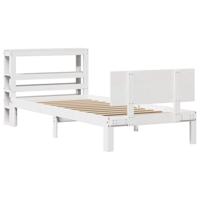 vidaXL Bedframe met hoofdeinde zonder matras 90x190 cm wit