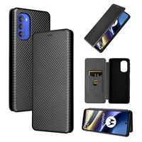 Motorola Moto G51 5G Flip Case - Koolstofvezel - Zwart - thumbnail