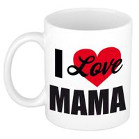 I love mama / Ik hou van mama cadeau mok / beker wit 300 ml - Cadeau mokken   -