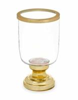 Gift Decor Theelichthouder, glas, goudkleurig, staal, 12 x 24,5 x 12 cm (6 stuks)