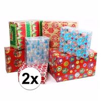 2x Kerstmis kadopapier/inpakpapier 200 x 70 cm   -