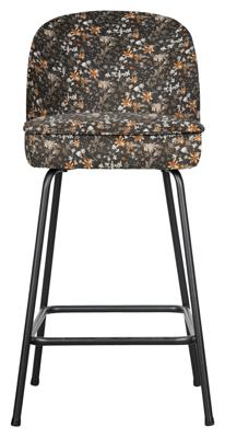 BePureHome Barkruk 'Vogue' (zithoogte 65cm) Velvet, kleur Flower Zwart