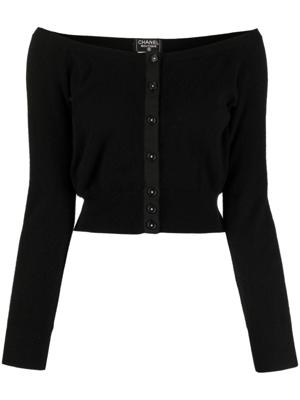 CHANEL Pre-Owned 1990 CC kasjmier vest - Zwart CHANEL Pre-Owned 1990 CC kasjmier vest - Zwart