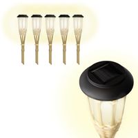 Solar LED Tuinfakkel Bamboe - 5-Pack - thumbnail