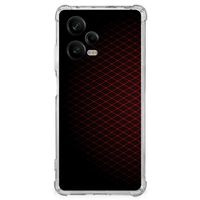 Xiaomi Redmi Note 12 Pro Doorzichtige Silicone Hoesje Geruit Rood - thumbnail