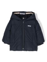 BOSS Kidswear veste matelassée à logo imprimé - Bleu