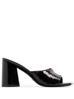 Stuart Weitzman mules 85 mm en cuir à sequins - Noir