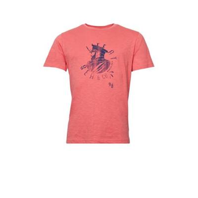 North 56°4 +size T-shirt Plus Size met logo koraalrood