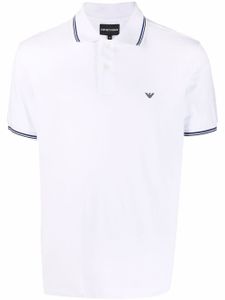 Emporio Armani polo à logo imprimé - Blanc