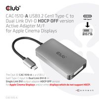 CLUB3D USB3.2 Gen1 Type-C to Dual Link DVI-D HDCP OFF version Active Adapter M/F for Apple Cinema Displays - thumbnail