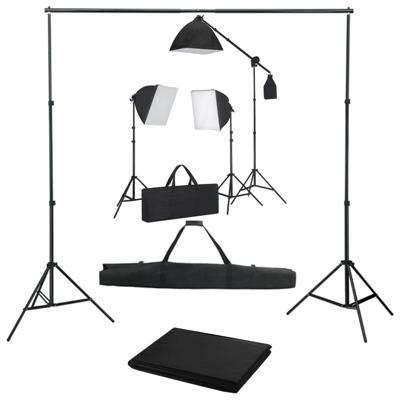 vidaXL Fotostudioset met softboxlampen en achtergrond vidaXL Fotostudioset met softboxlampen en achtergrond