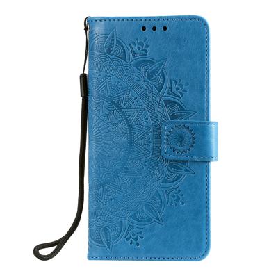 Shop4 - iPhone 12 mini Hoesje - Wallet Case Mandala Patroon Blauw
