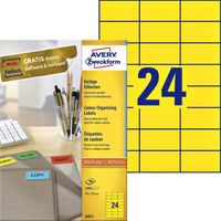 Etiket Avery Zweckform 3451 70x37mm geel 2400stuks - thumbnail