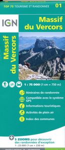 Fietskaart - Wandelkaart 01 Massif du Vercors | IGN - Institut Géograp