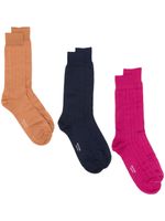 Paul Smith lot de trois paires de chaussettes nervurées - Noir