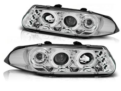 Tuning-Tec Koplampen dual halo rims ROVER 200 11 95-01 00 ANGEL EYES CHROOM