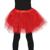 Fiesta Petticoat/tutu rokje - meisjes - rood - 31 cm - Tule onderrokje - kinderen