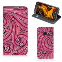 Samsung Galaxy Xcover 4s Bookcase Swirl Pink - thumbnail