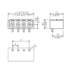 Weidmüller 1155400000 Male behuizing (board) BL/SL 5.08 Totaal aantal polen: 9 Rastermaat: 5.08 mm Inhoud: 50 stuk(s)