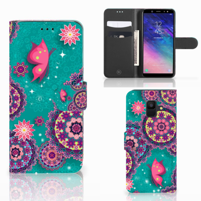 Samsung Galaxy A6 2018 Hoesje Cirkels en Vlinders Samsung Galaxy A6 2018 Hoesje Cirkels en Vlinders