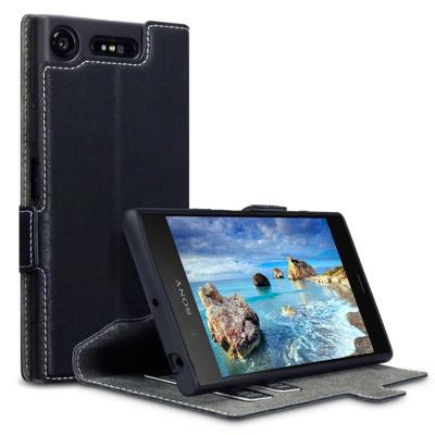 Qubits slim wallet zwart hoes Sony Xperia XZ1