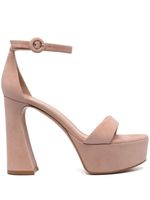 Gianvito Rossi sandales Sheridan 80 mm en daim - Rose