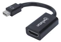 Manhattan 151528 Mini-displayport Adapter [1x Mini-DisplayPort stekker - 1x HDMI-bus] Zwart 12.00 cm - thumbnail