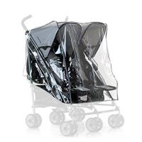 Hauck Universele regenhoes voor dubbele kinderwagens, waterbestendig en duurzaam, compatibel met Turbo Duo en Roadster Duo Transparant