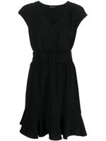 Armani Exchange robe ceinturée à col v - Noir