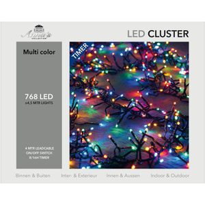 Clusterverlichting met timer 768 lampjes gekleurd 4,5 m   -