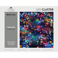 Clusterverlichting met timer 768 lampjes gekleurd 4,5 m   - - thumbnail