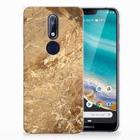 Nokia 7.1 TPU Siliconen Hoesje Marmer Creme