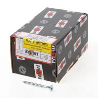 Kelfort Spaanplaatschroef platverzonken kop verzinkt pozidriv deeldraad 6.0 x 60mm