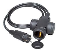 Kopp 145201041 rubberen verlenging met 3-voudige koppeling, 1,5 m, zwart