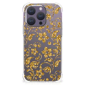 iPhone 15 Pro Case Gouden Bloemen