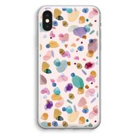 Terrazzo Memphis Pink: iPhone XS Transparant Hoesje - thumbnail