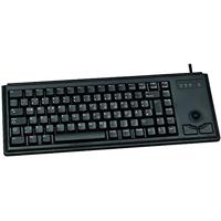 CHERRY Compact Keyboard G84-4400, internationale indeling, QWERTY-toetsenbord, bedraad toetsenbord, mechanisch toetsenbord, geïntegreerde optische trackball plus 2 muisknoppen, zwart