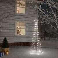 VidaXL Kerstboom met grondpin 108 LED&apos;s koudwit 180 cm - thumbnail