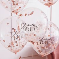 Vrijgezellenfeest &apos;Team Bride&apos; Confetti Ballonnen (5st) - thumbnail