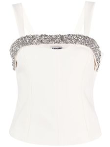 Simkhai corset à ornements en cristal - Blanc