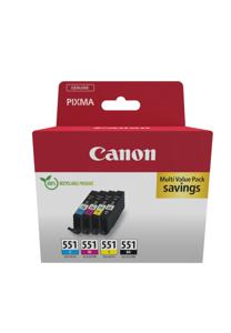 Canon Inktcartridge CLI-551 C/M/Y/BK Multipack Origineel Combipack Zwart, Cyaan, Magenta, Geel 6509B015