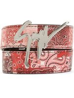 Giuseppe Zanotti ceinture en cuir à motif cachemire - Rouge - thumbnail