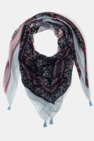 Ulla Popken Sjaal, carré formaat, kwastjes - Grote Maten