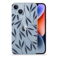 Apple iPhone 14 TPU Case Leaves Blue - thumbnail