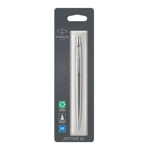 Balpen Parker Jotter XL Monochrome stainless steel medium blister Ã 1 stuk