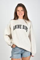 Anine Bing crewneck logo trui Tyler beige