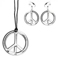 Peace ketting + oorbellen